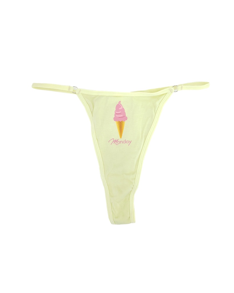 7 piezas Tanga con estampado de letra y dibujos animados