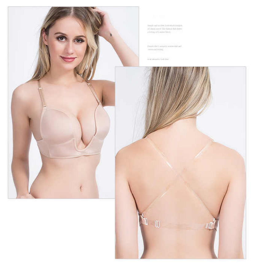 Brasier Sensuel en forma de U con tirantes transparentes