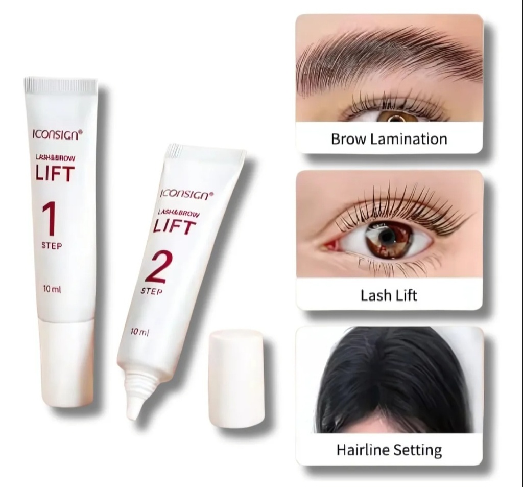 Paso 1 y 2 lifting laminado pestañas cejas Iconsign