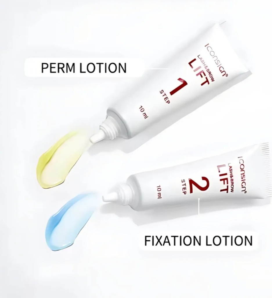 Paso 1 y 2 lifting laminado pestañas cejas Iconsign