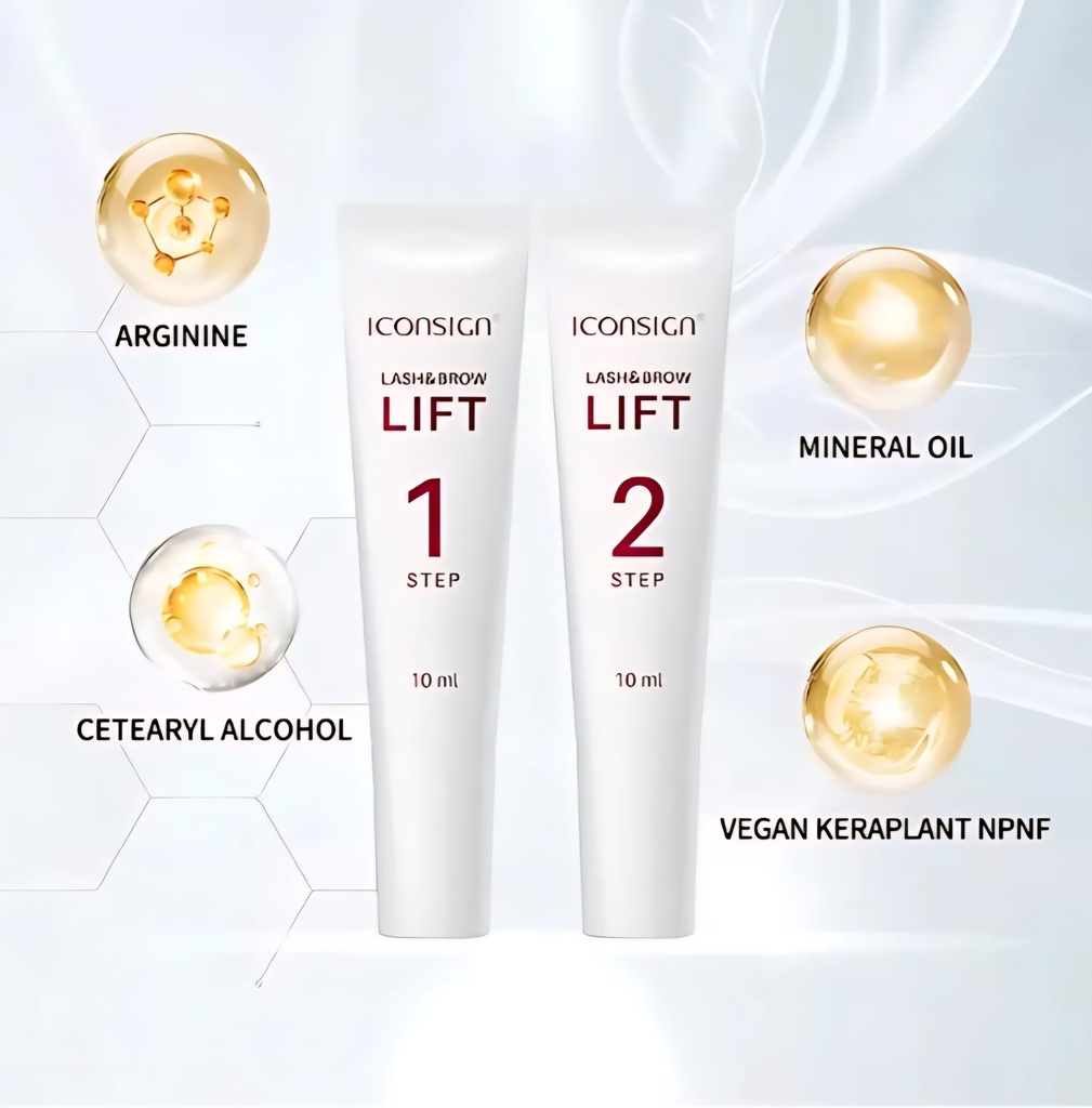 Paso 1 y 2 lifting laminado pestañas cejas Iconsign