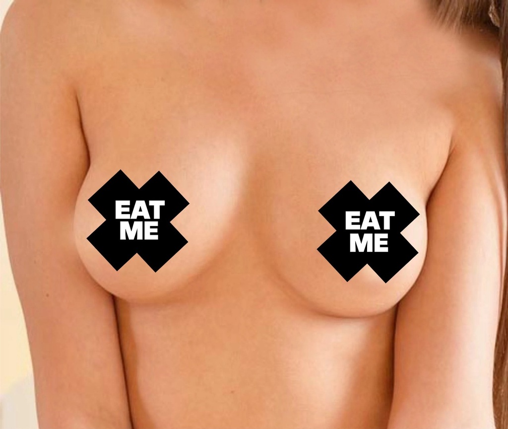 2 pares Cubierta de pezón con estampado de letra