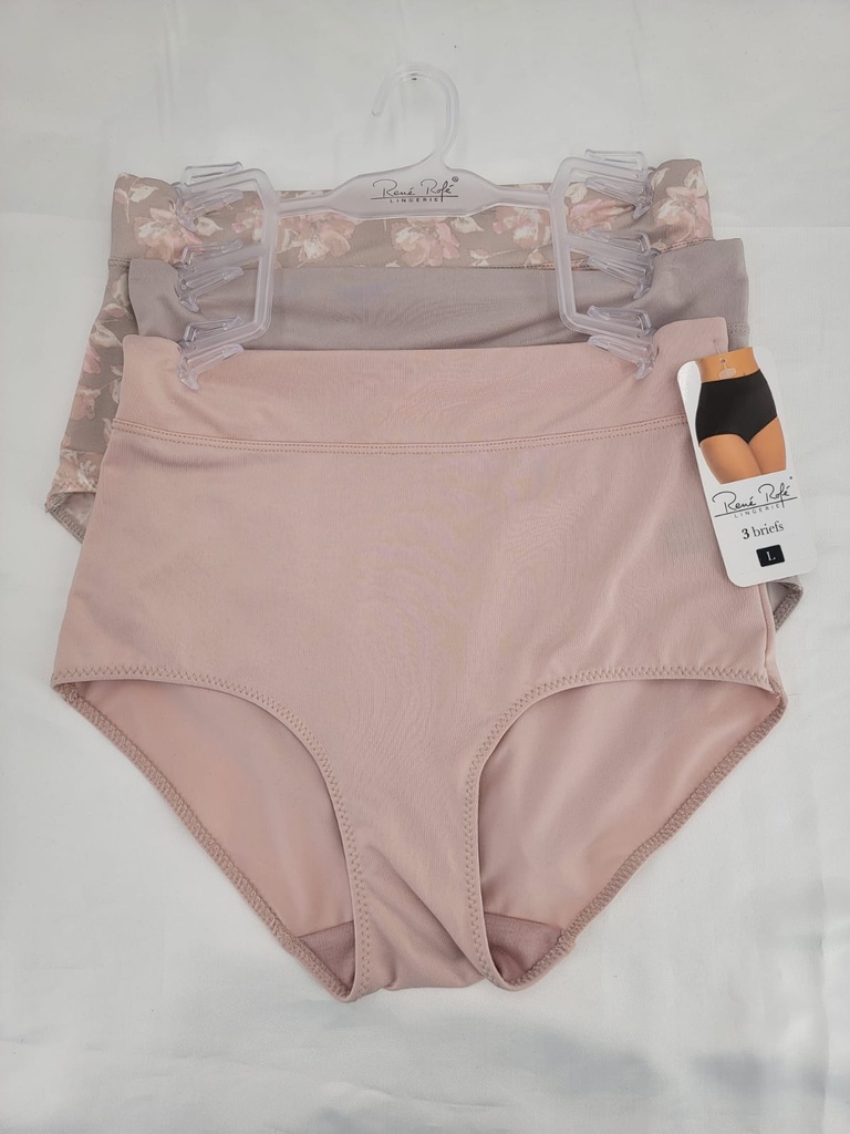 3 Panty alto liso con estampado