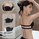 Magic Bra sin tirantes, sujetadores acolchados de silicona Push Up color negro