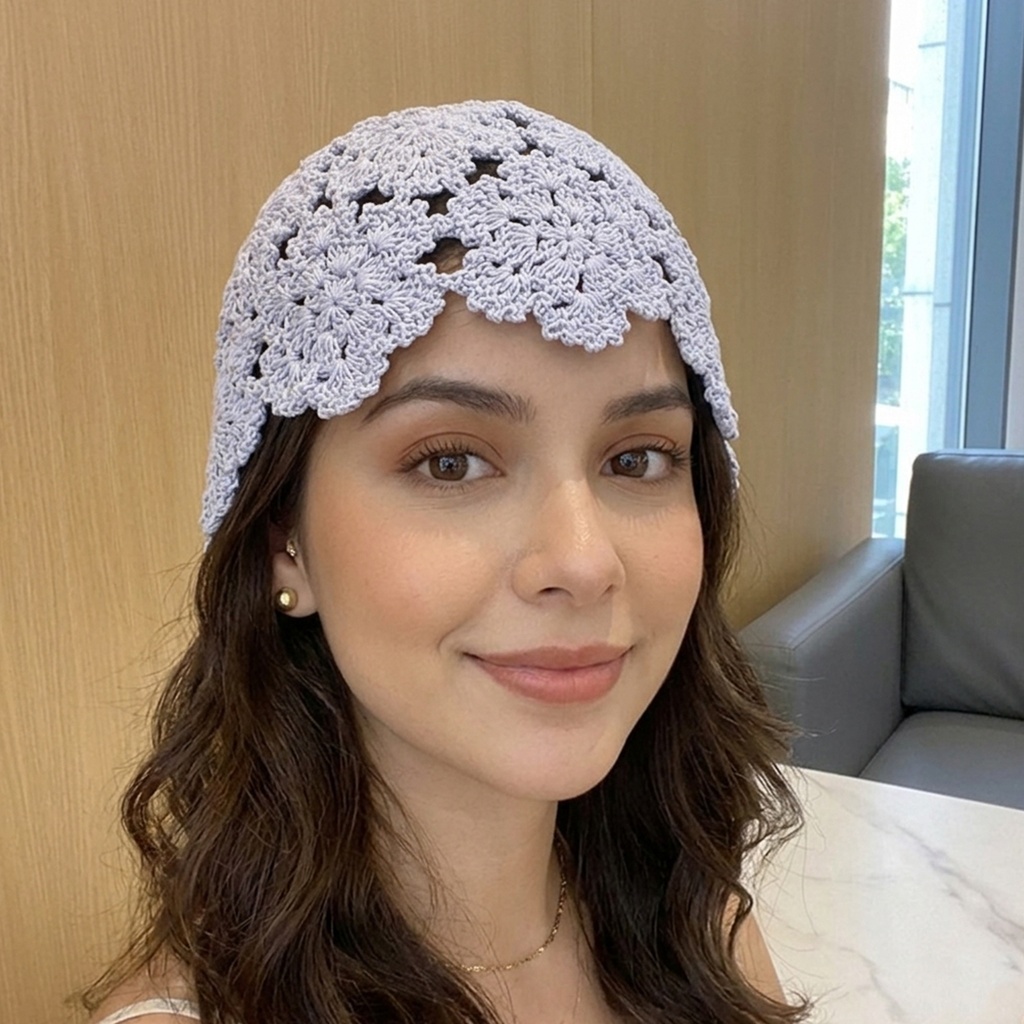 Casquete sin perlas ni flores