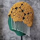 Casquete con hilos de perlas