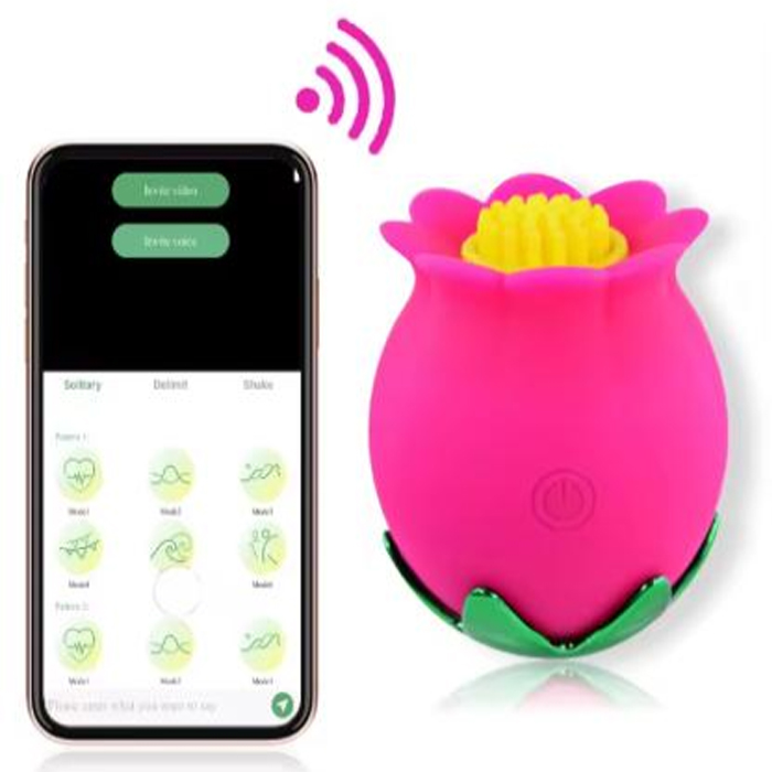 Vibrador en forma de rosa inalambrico