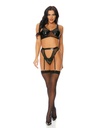 Lace fall in love: bustier, panty and garter belt.