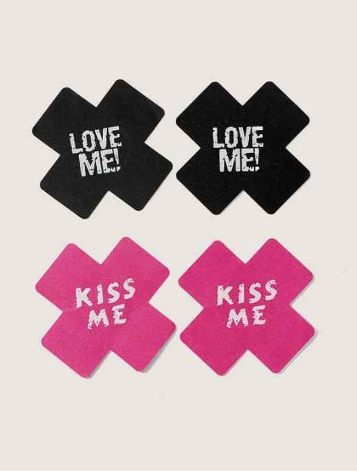 2 pares Cubierta de pezÃ³n con estampado de letra