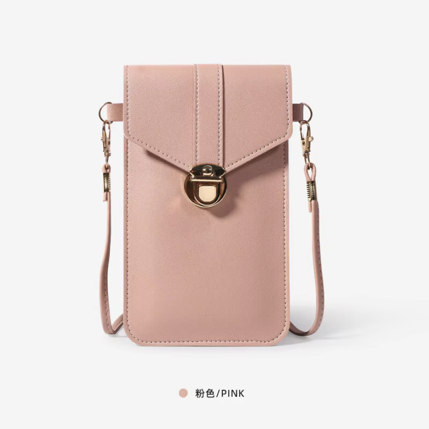 Mini bolso de PU de moda, bolso cruzado para teléfono móvil, billetera móvil con pantalla táctil para niñas y mujeres, bolso de hombro