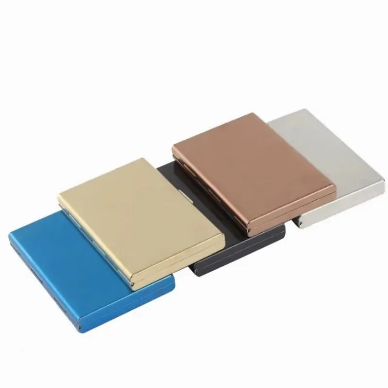 Cartera delgada de aluminio con bloqueo RFID para hombre - Tarjetero seguro