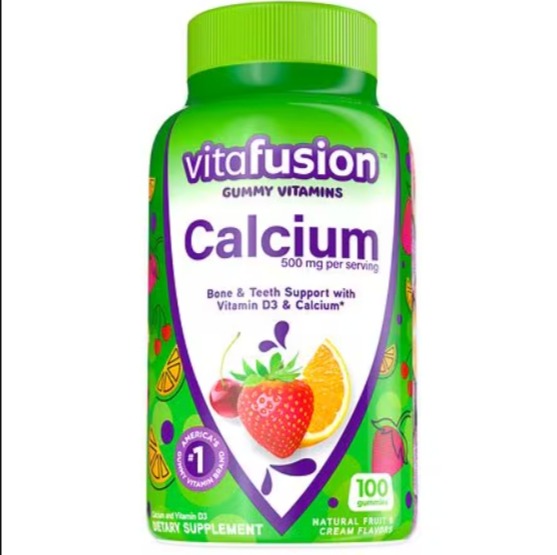 Vitafusion Calcium Supplement Gummy Vitamins Fruit &amp; Cream, 100