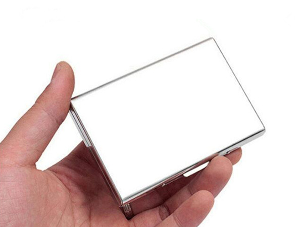 Titular de la tarjeta de acero inoxidable, tarjeta bancaria, caja de tarjeta de crédito, abrazadera de Metal, bolsa de tarjeta de expansión, titular de la tarjeta de visita, caso antirrobo, bolsa de deslizamiento