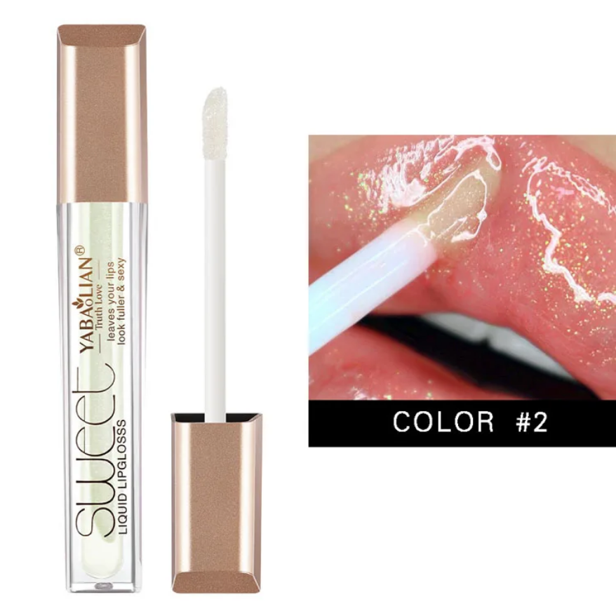 Brillo labial líquido con efecto espejo, brillo labial hidratante, brillo labial líquido con brillo.