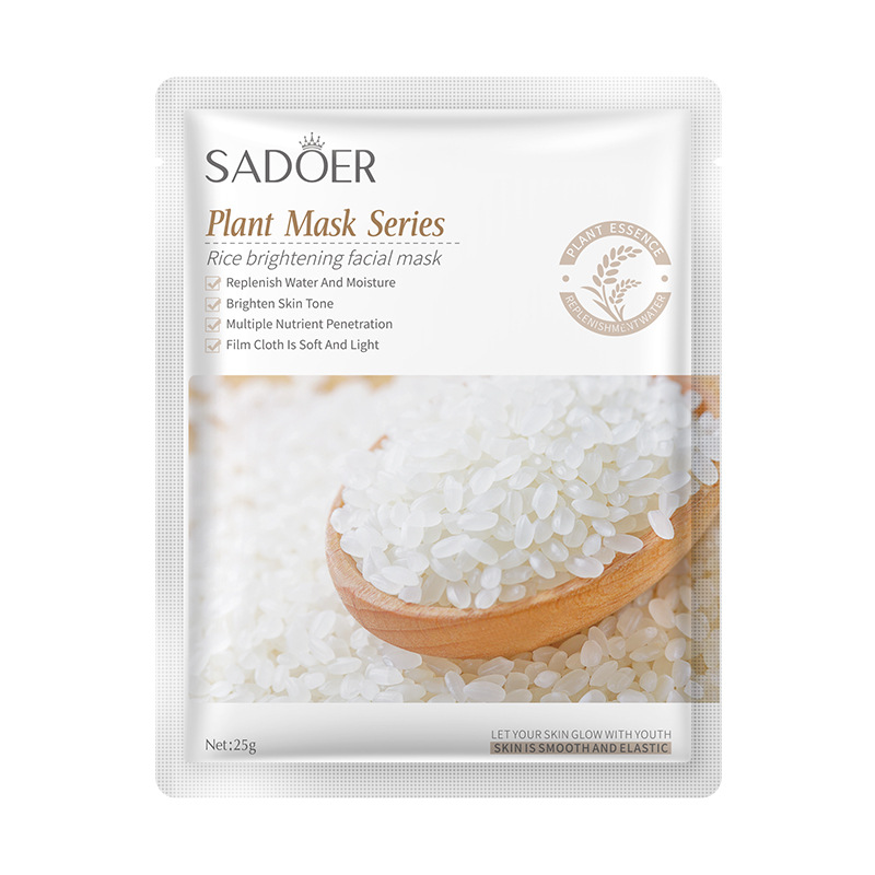 mascarilla facial iluminadora de arroz.