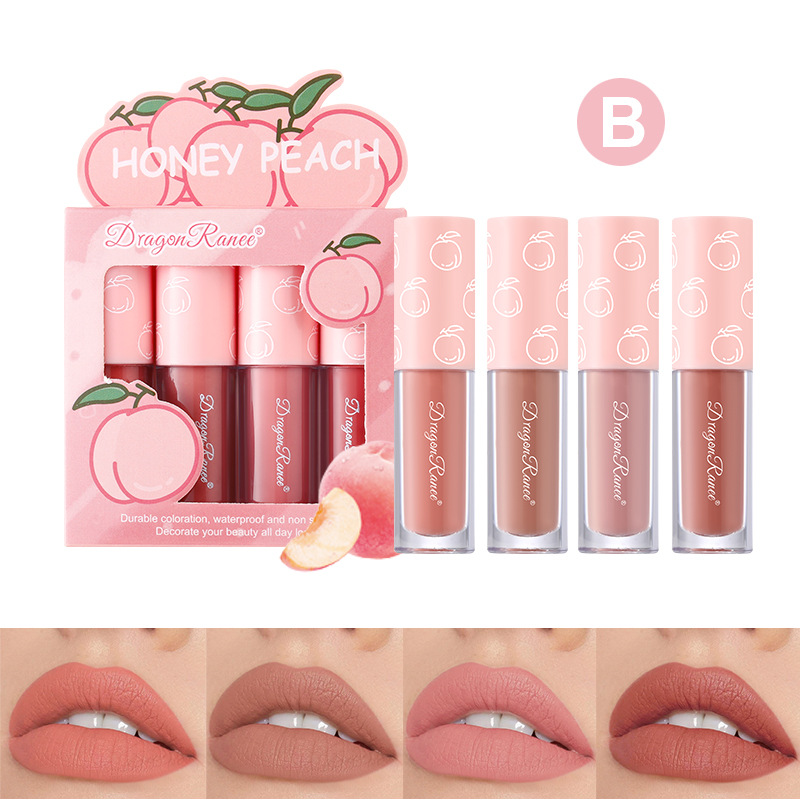 Set de labiales mate sabor melocoton. (B)