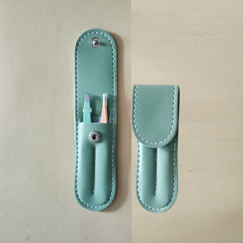 Juego de pinzas para depilar cejas, astillas o eliminar el vello facial. (VERDE)