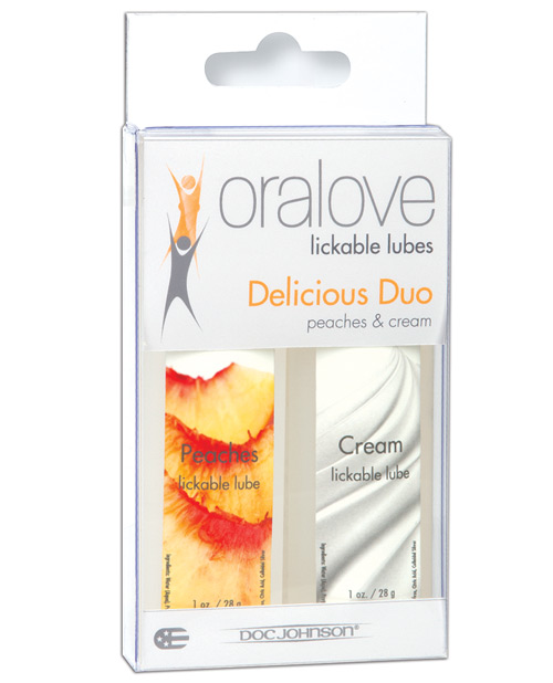 Oralove Delicious Duo Flavored Lube - Peaches &amp; Cream