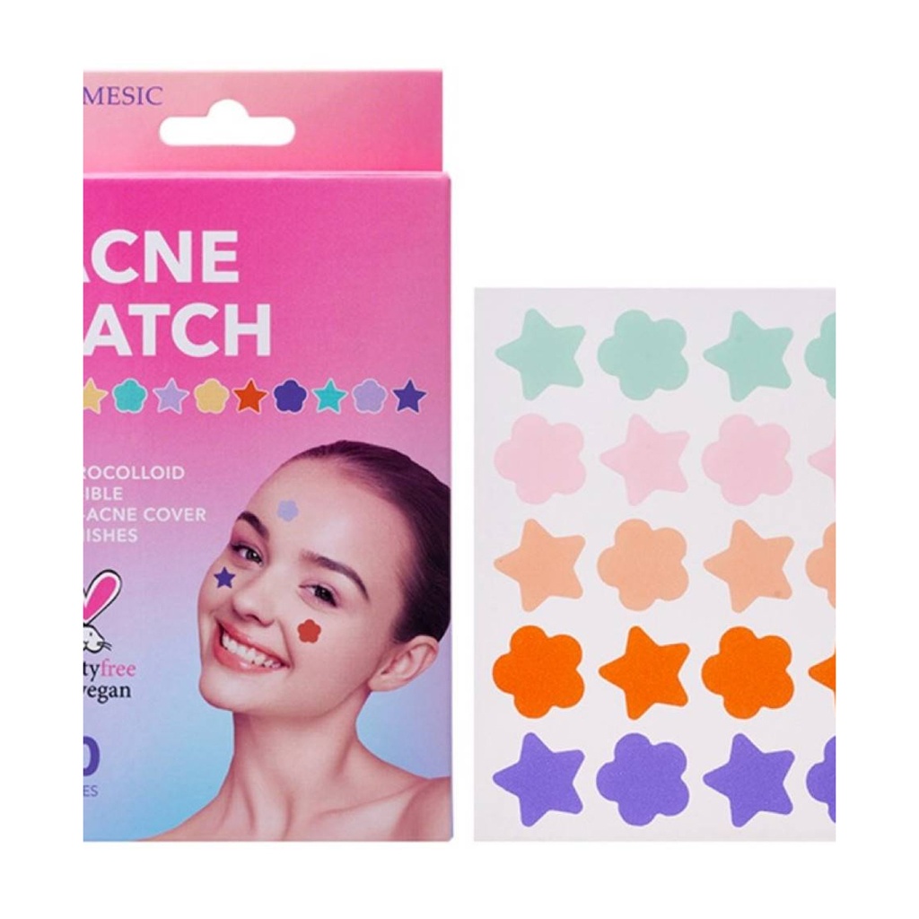 Parche para granos adhesivo que trata el acné.