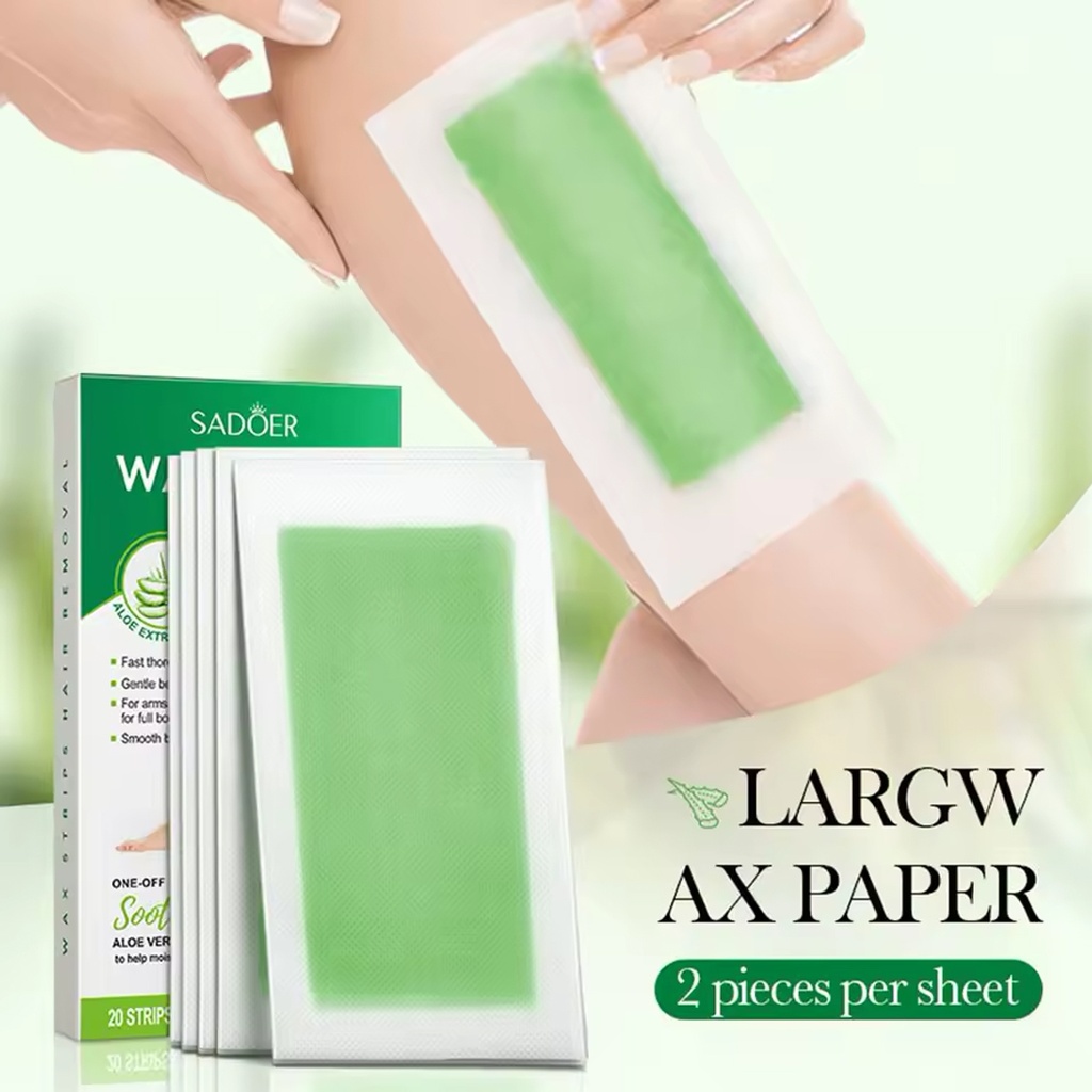 Bandas de cera depilatorias Sadoer Aloe Vera.