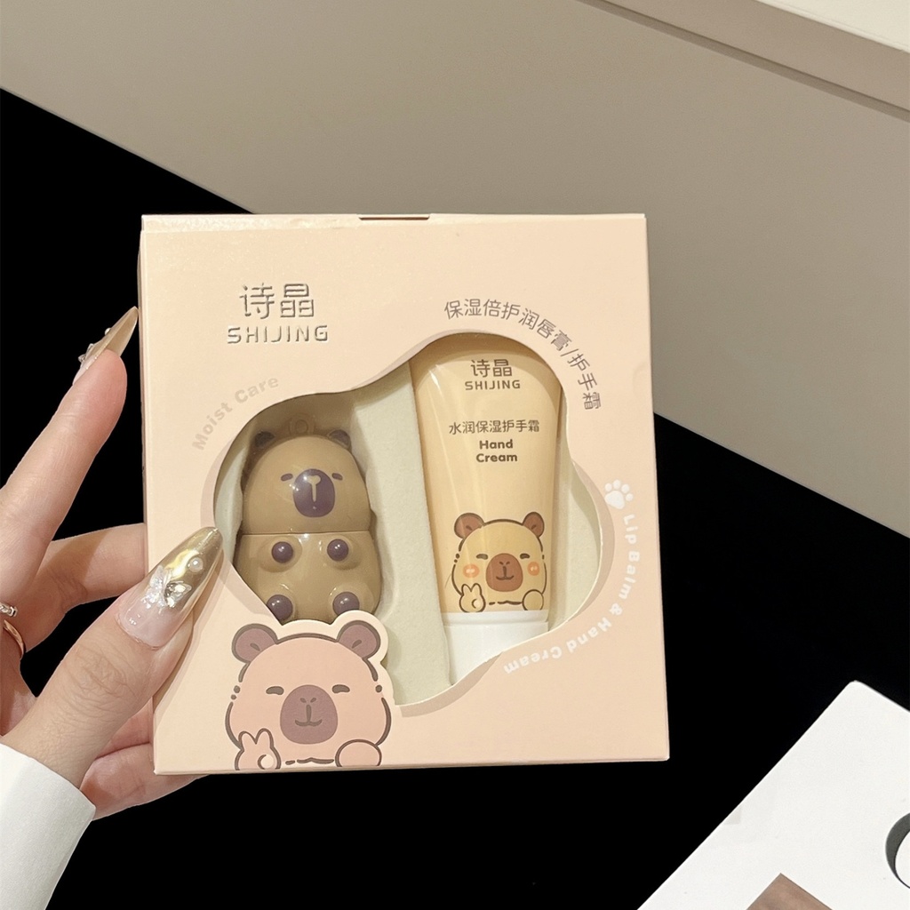 Set combinado de bálsamo labial y crema de manos