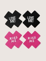 2 pares Cubierta de pezÃ³n con estampado de letra