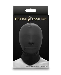 Fetish & Fashion Zippered Mouth Hood - Black