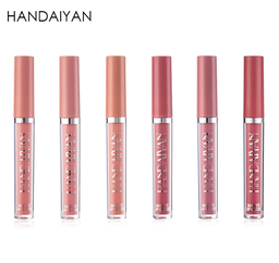 HANDAIYAN - Set de 6 brillos labiales en caja de regalo, resistente al agua, antiadherente, brillo labial mate de larga duración.