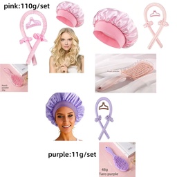 Juego de gorro para dormir con rizador de pelo