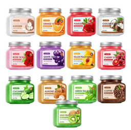 Exfoliante facial y corporal de sales de baño con fruta orgánica